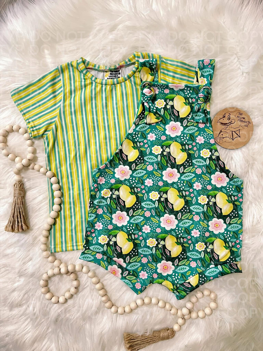 Lemon Knotted Overalls