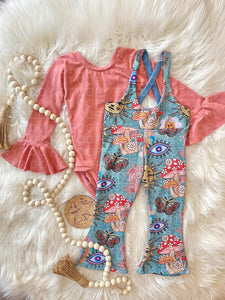 Faux Patches Demin Groovy Jumper & Bell Sleeved Leo