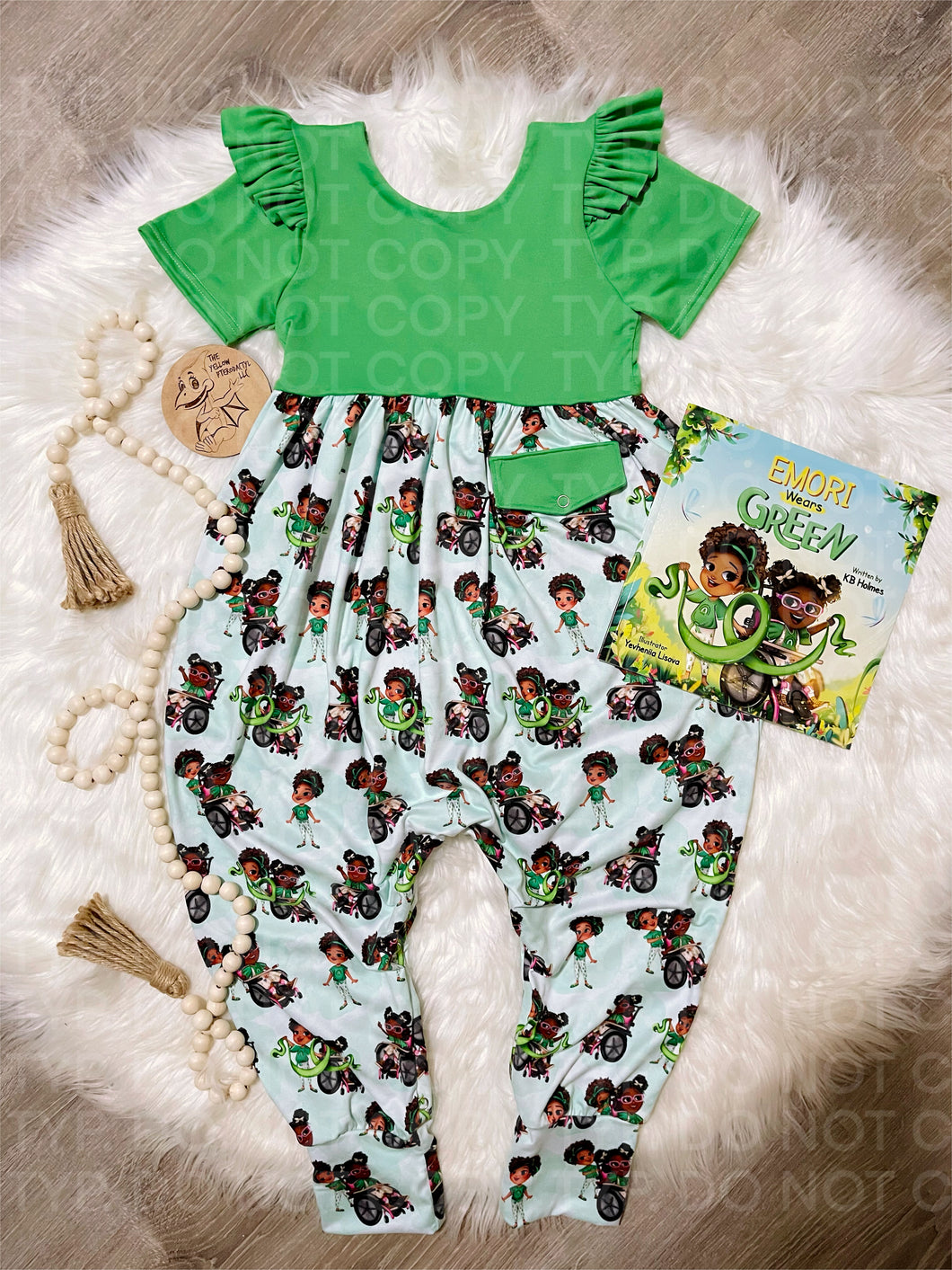 Emori Wears Green (TYP exclusive) Bubble Romper