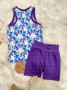 Blue/Purple Butterflies Racerback & Bikers