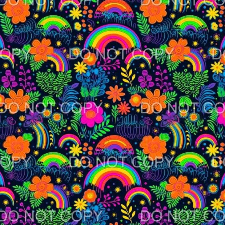 Neon flowers and rainbows