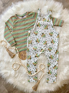 Rainbow Clover Knotted Overalls