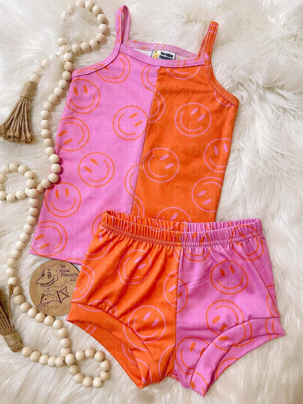 Colorblock Smilies Cami Tank Set