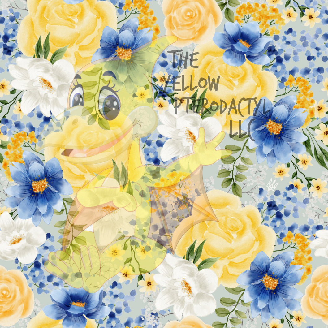 Blue Yellow Floral