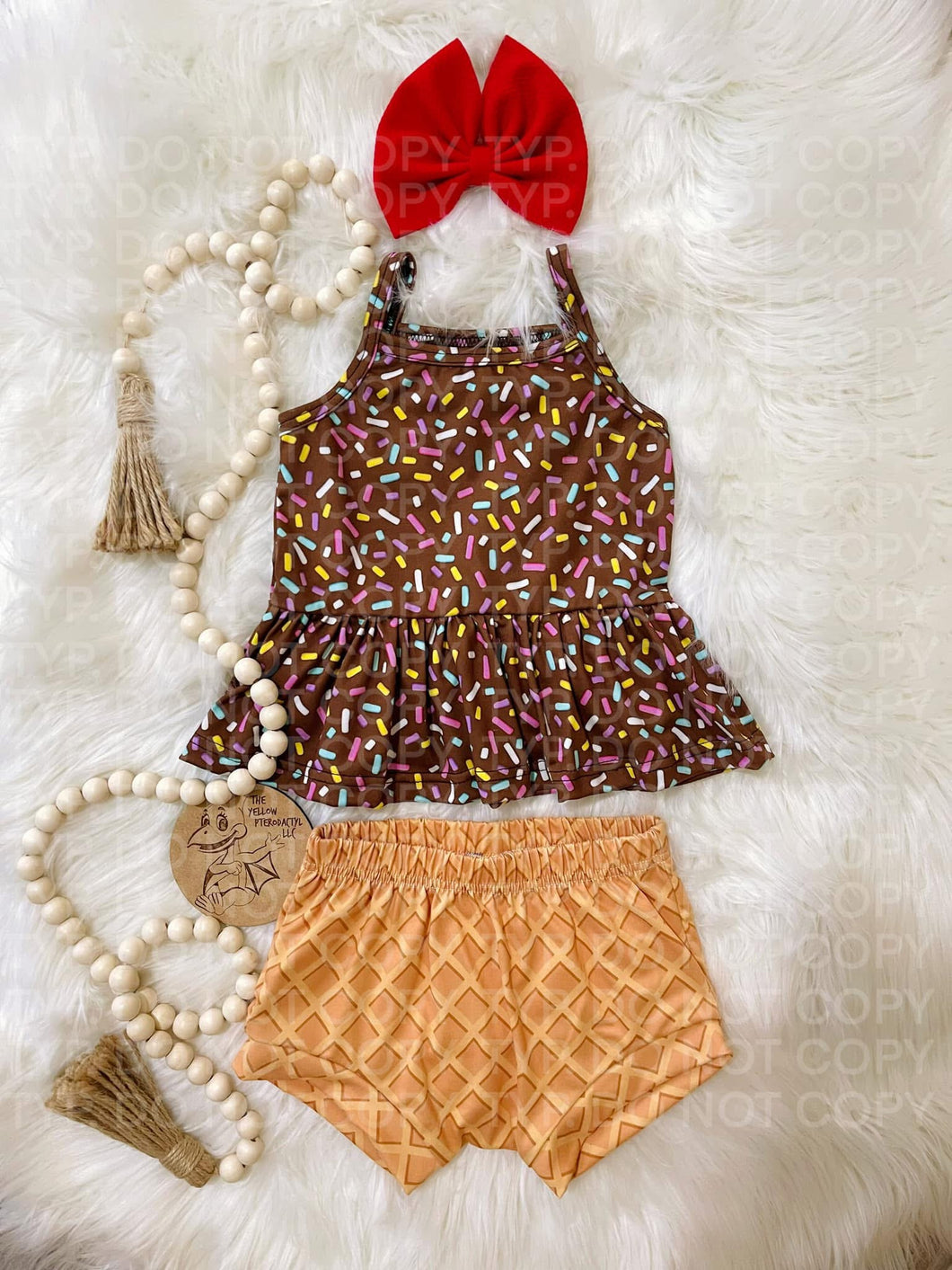 Chocolate Sprinkles Cami Peplum Set