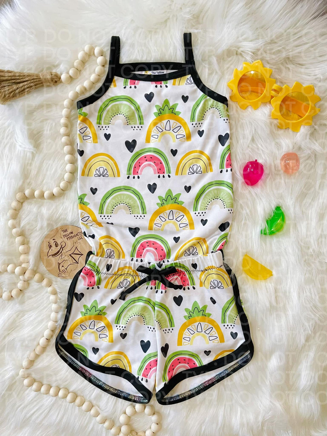 Rainbow Fruit Retro Romper