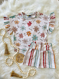 Affirmations Ruffle Sleeve Dolman(fits oversized)/Shorts set