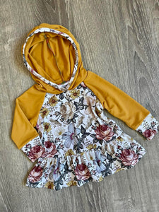 Vintage Floral Hooded Peplum