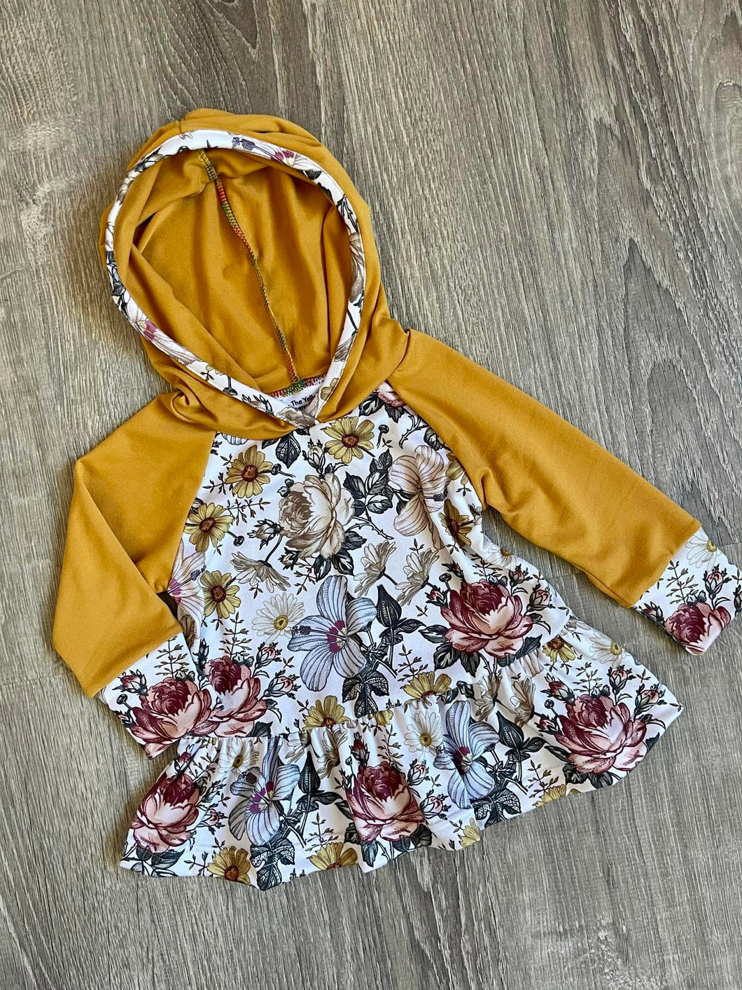 Vintage Floral Hooded Peplum