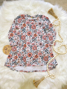 Retro Floral T-shirt Dress