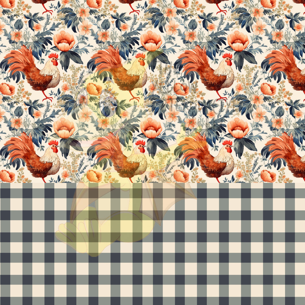 Floral Roosters