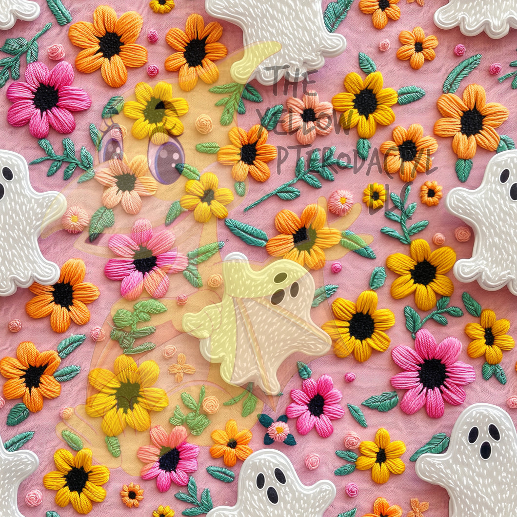 Faux Embroidered Ghosts