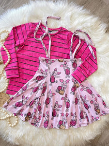 Piggy Tie Strap Skirt and Tee