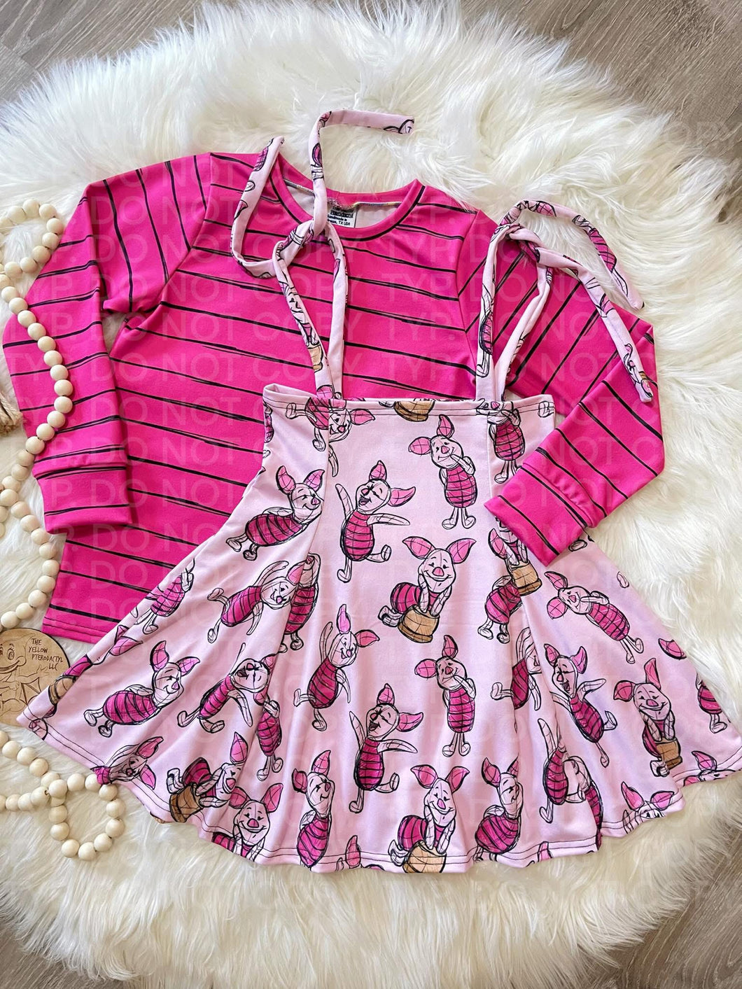 Piggy Tie Strap Skirt and Tee